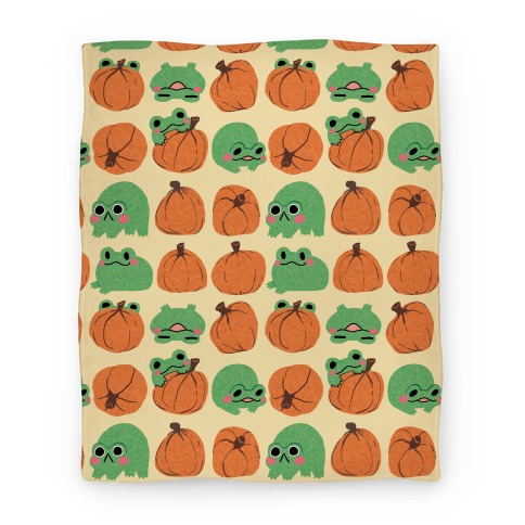Pumpkins Frogs Blanket