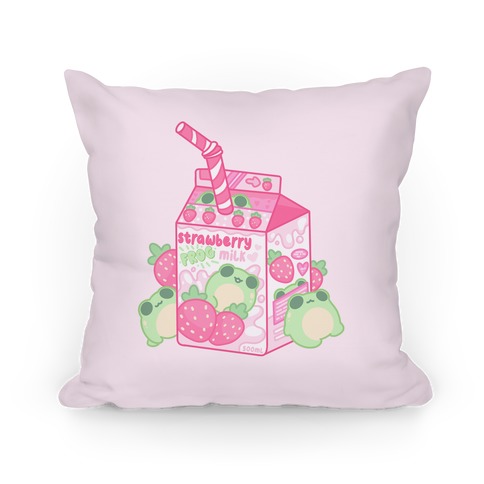 Kawaii Strawberry Frog Milk Pillow