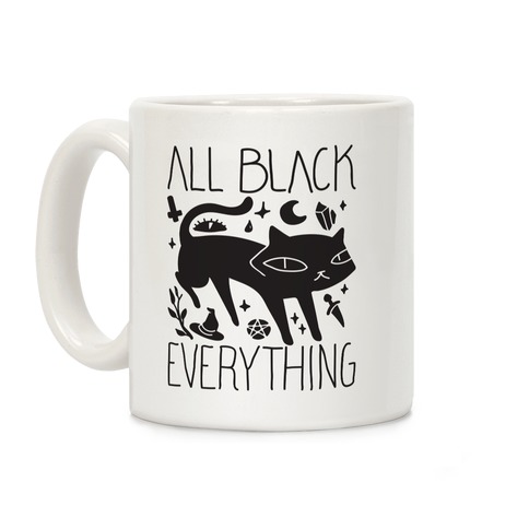 All Black Everything Cat Coffee Mug