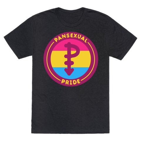Pansexual Pride Patch White Print T-Shirt