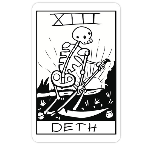 Badly Drawn Tarots: Death Die Cut Sticker