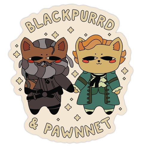 Blackpurrd & Pawnnet (Cat Blackbeard & Cat Bonnet) Die Cut Sticker
