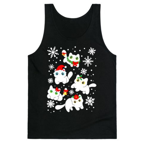 Christmas Cats Pattern Tank Top