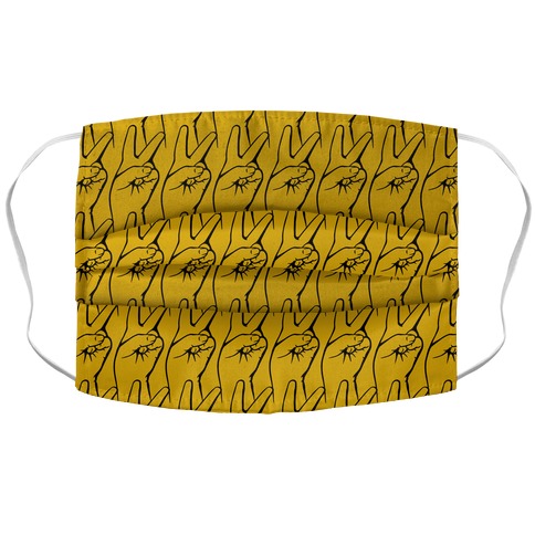 Peace Sign Yellow Pattern Accordion Face Mask