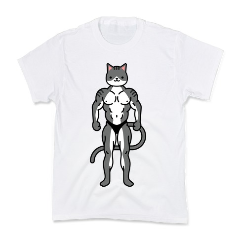 Buff Cat Grey Tabby Kids T-Shirt