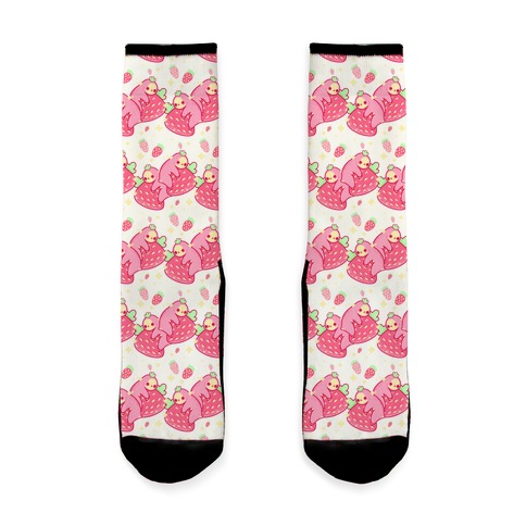 Strawberry Sloth Pattern Sock