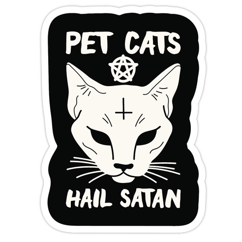 Pet Cats Hail Satan Sphynx Die Cut Sticker