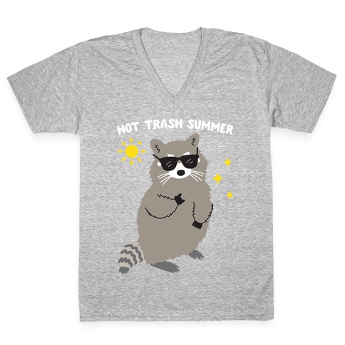 Hot Trash Summer - Raccoon V-Neck Tee Shirt