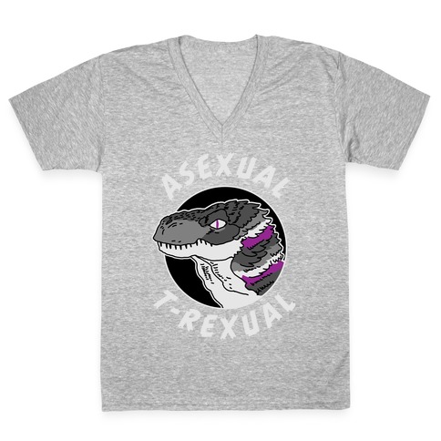 Asexual T-Rexual V-Neck Tee Shirt