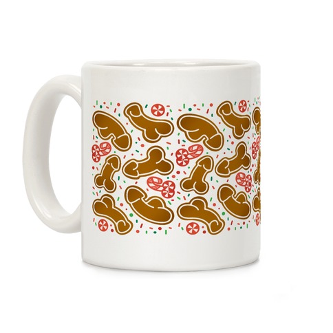 Gingerbread and Candy Cane Penises  Coffee Mug
