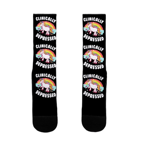 Clinically Depressed Unicorn Sock