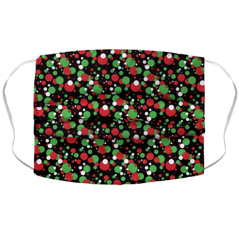 Red And Green Holiday Confetti Accordion Face Mask