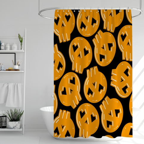 Festive Skull Pattern (black) Shower Curtain