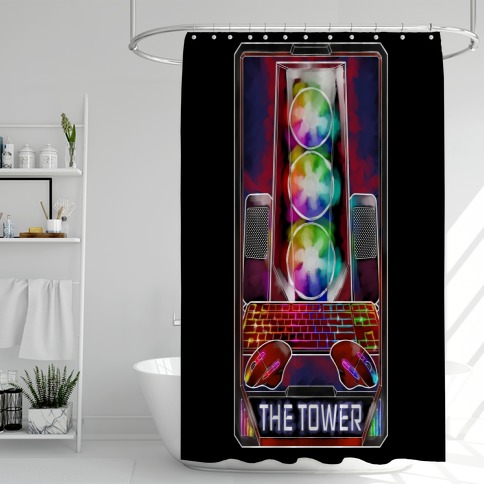 The Gaming Tower Tarot Card Shower Curtain