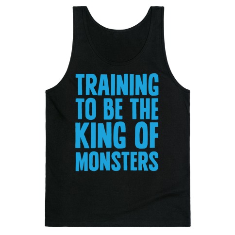 Training To Be The King of Monsters Parody White Print Tank Top