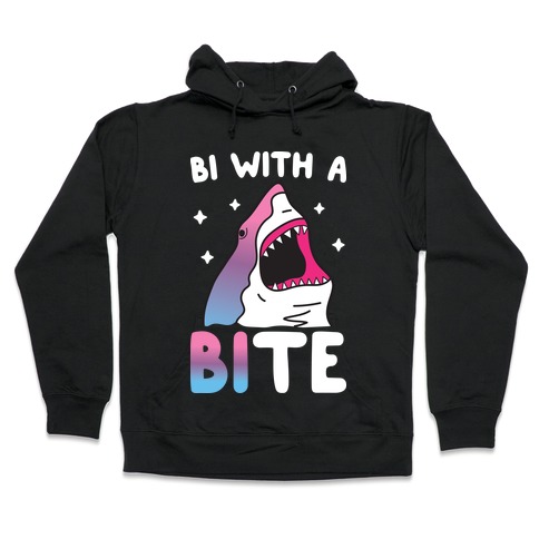 Bi With A Bite Bisexual Shark Hooded Sweatshirt
