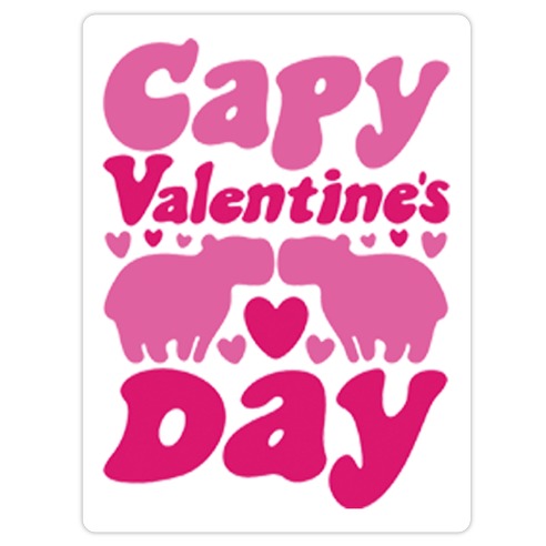 Capy Valentine's Day Capybara Parody Die Cut Sticker