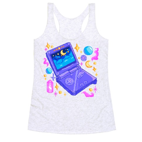Pixelated Witchy Game Boy  Racerback Tank Top