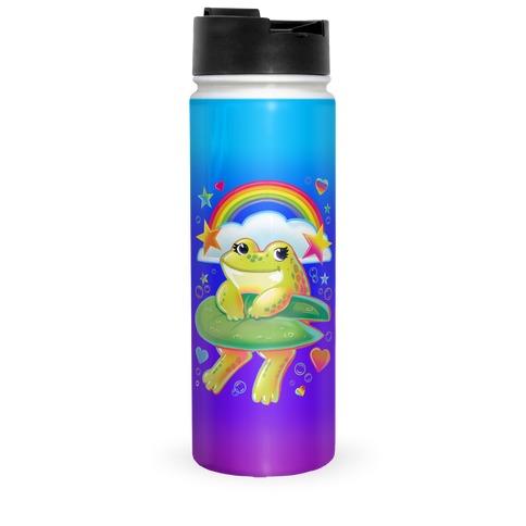 90's Rainbow Frog Travel Mug