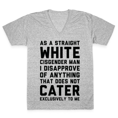 Straight White Man V-Neck Tee Shirt