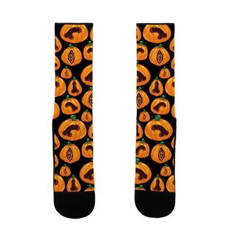 Genital Jack-O-Lanterns Pattern Sock