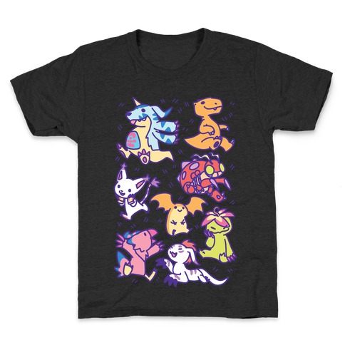 Digital Monsters Pattern Kids T-Shirt