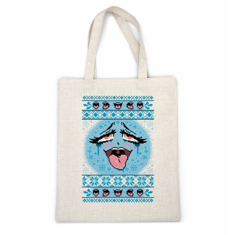 Ugly Ahegao Christmas Sweater Casual Tote