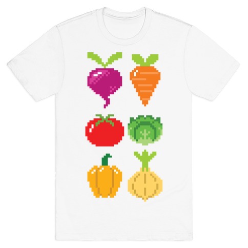 Pixel Vegetable Pattern T-Shirt