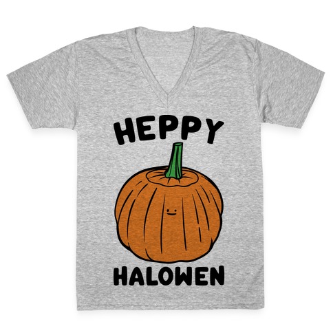Heppy Halowen Parody V-Neck Tee Shirt