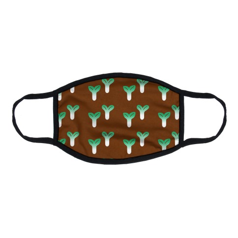 Little Sprouts Brown Pattern Flat Face Mask
