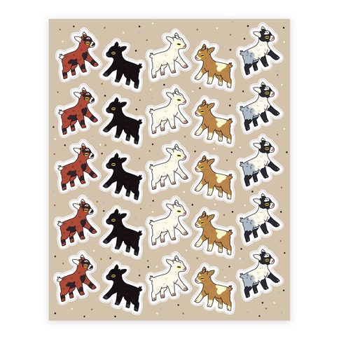 Baby Goats On Baby Goats Pattern Stickers and Decal Sheet