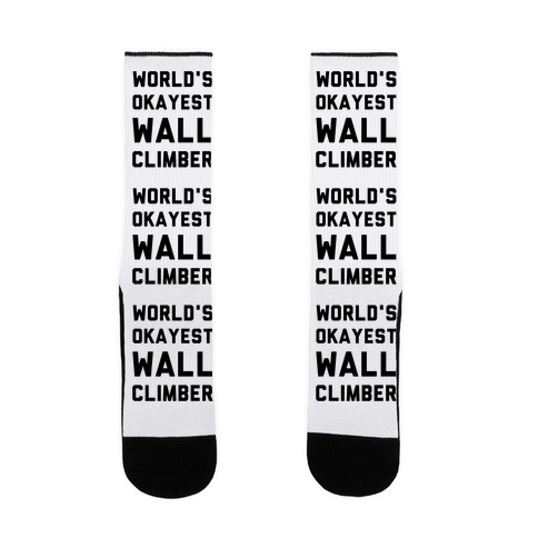 World's Okayest Wall Climber Socks | LookHUMAN