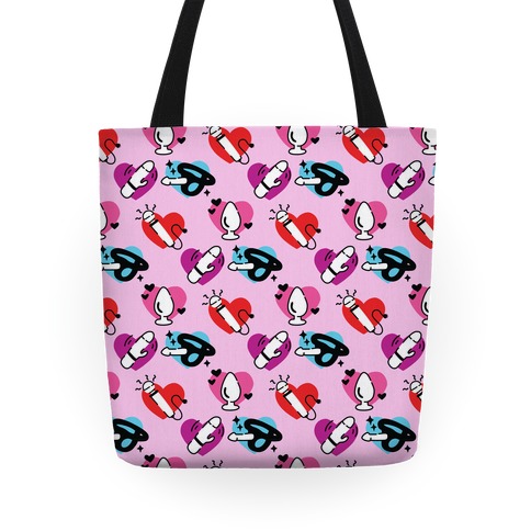 Good Vibrations Love Toy Pattern Tote