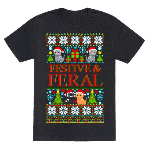 Festive and Feral Sweater Pattern T-Shirt