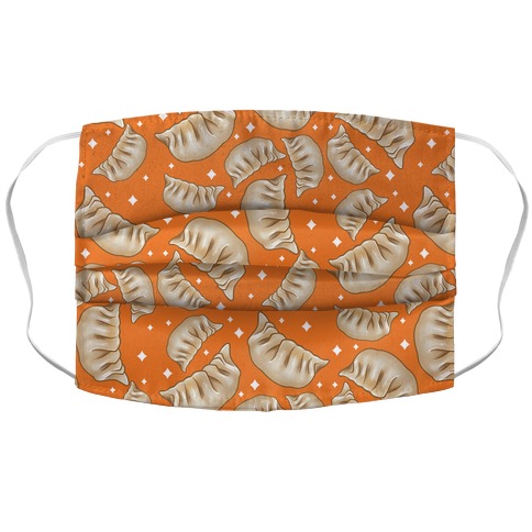 Dumplings Pattern Orange Accordion Face Mask