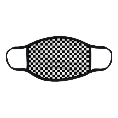 Checkered Black and White Flat Face Mask