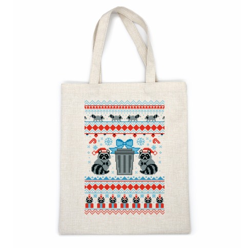 Raccoon Ugly Christmas Sweater Casual Tote