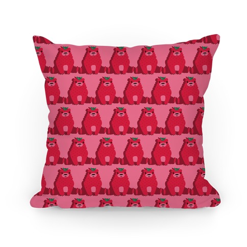 Angry Strawbeary Pattern Pillow