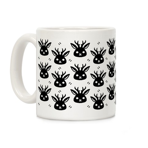 Cute Jackalope Black and White Pattern Coffee Mug
