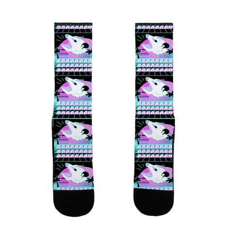 Screaming Retrowave Possum Sock