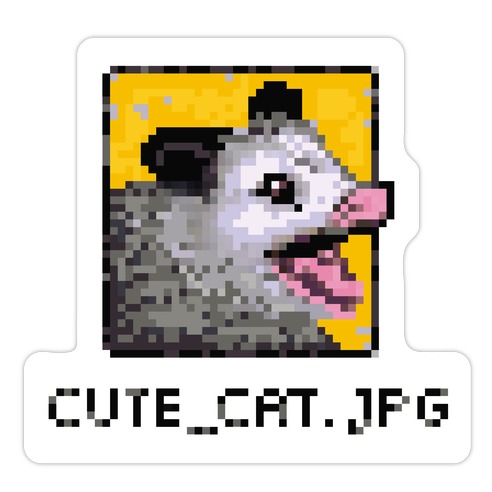 Cute_Cat.Jpg Screaming Pixelated Possum Die Cut Sticker