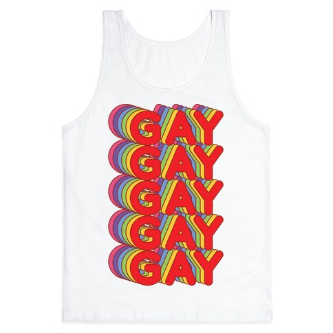 Gay Retro Rainbow Tank Top
