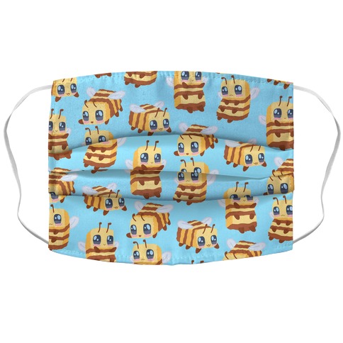 Cute Cubic Bee Pattern Accordion Face Mask