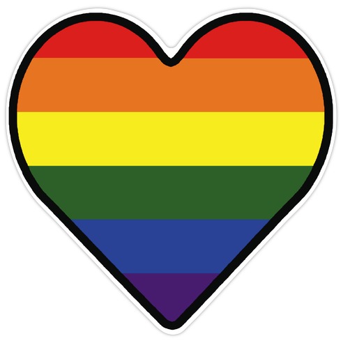 Rainbow Heart Die Cut Sticker