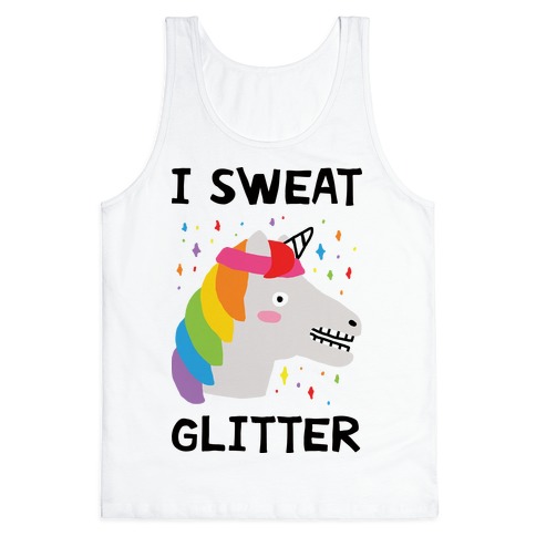 I Sweat Glitter Unicorn Tank Top
