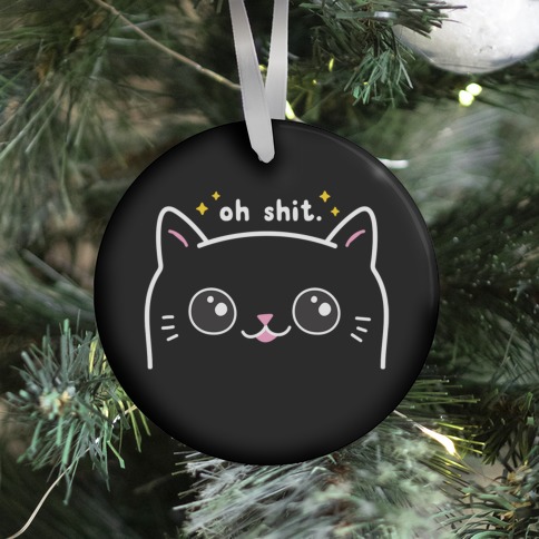 Cuss Cat Oh Shit Ornament