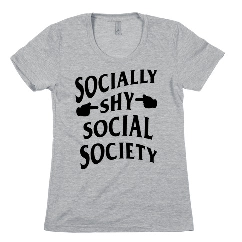 Socially Shy Social Society (black) Womens T-Shirt