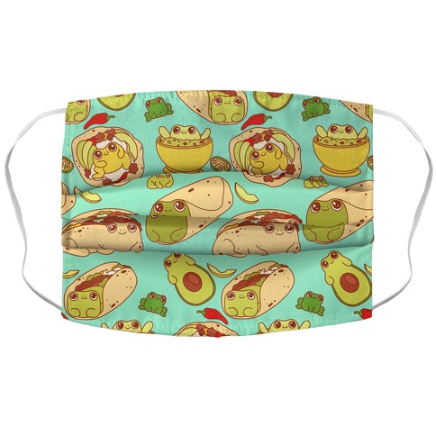 Mexican Food Frogs Pattern Accordion Face Mask