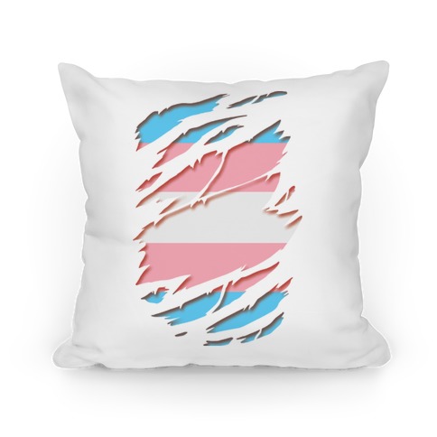 Ripped Shirt: Trans Pride Pillow