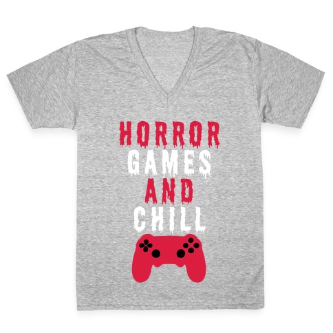 Horror Games And Chill V-Neck Tee Shirt